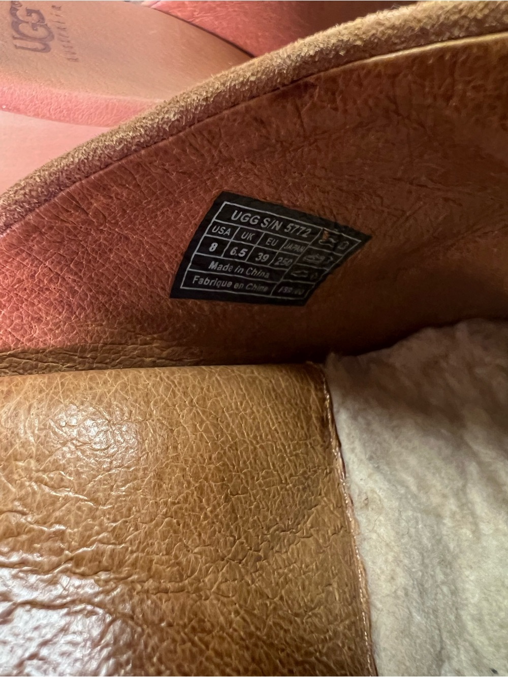 UGG Women's Size 8 Abbie Suede Clog Mules w/ 3” Heels in Chestnut - Picture 7 of 12